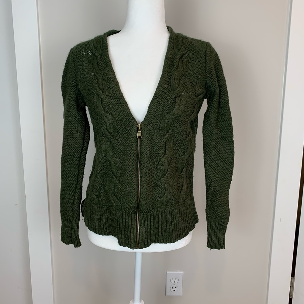 LOFT V-Neck Zip Cardigan